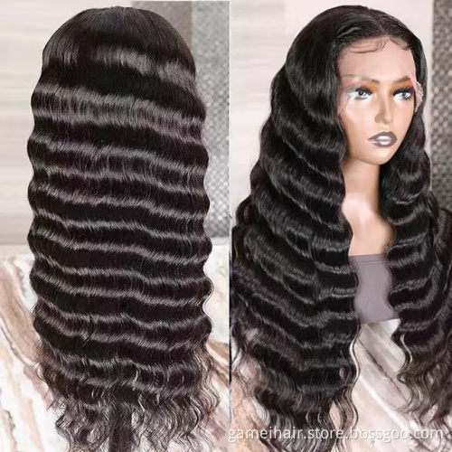 Wholesale Cheap Deep Wave Hd Full Lace Frontal Closure Wig Vendor Natural Virgin Brazilian Human Hair Transparent Lace Front Wig